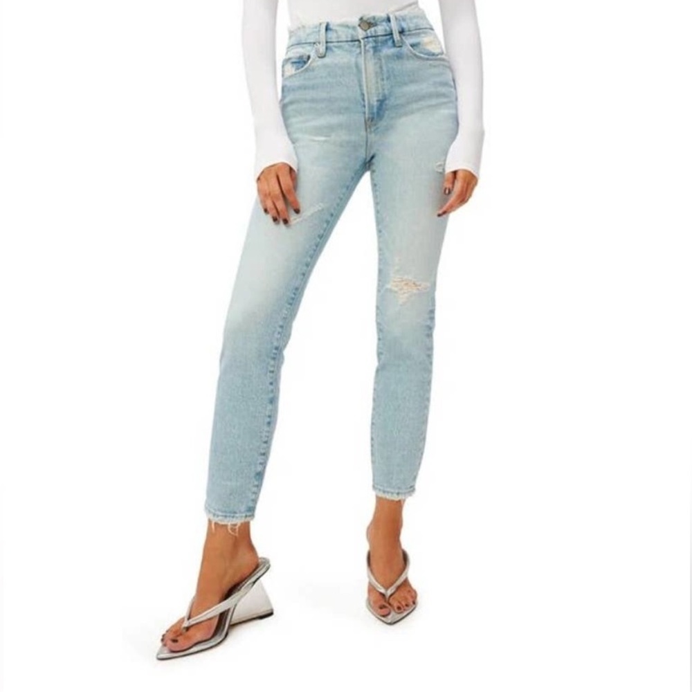 Good American Good Classic Skinny Fit High Rise Jeans Blue Size 18